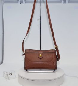 Frye (Lucy) Cognac Colored Leather Cross Body Handbag (F101)