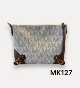 Michael Kors (Fallon) Medium Monogramed Canvas and Leather Messenger (MK127)