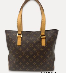 Louis Vuitton Cabas Piano Tote with Brown Monogramed Canvas with Leather Trim  LV314