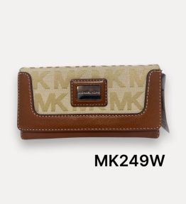 Michael Kors Brookville Biege and Camel Monogramed Canvas with Brown Leather Trim  MK249W