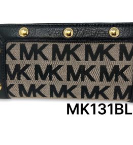 Michael Kors Black monogramed Canvas with leather Trim Wallet (MK131BLK)